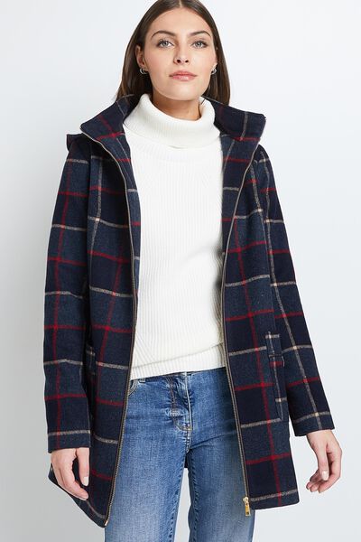Manteau à carreaux femme