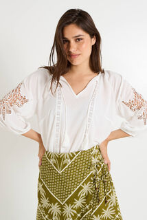 Blouse col V femme