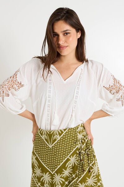 Blouse col V femme