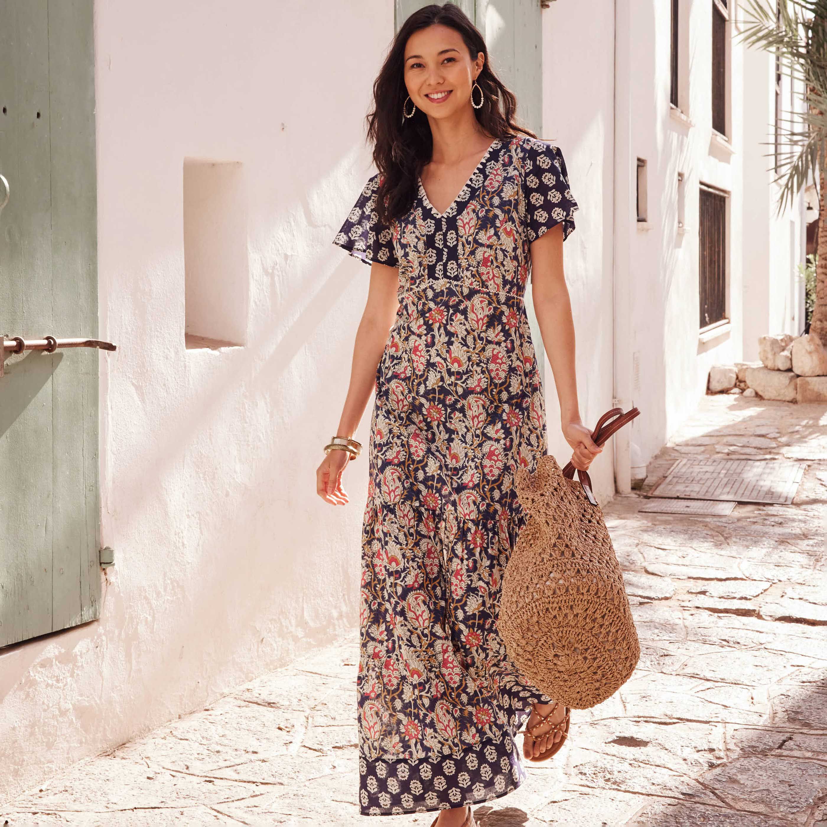 Robe longue été en coton hot sale