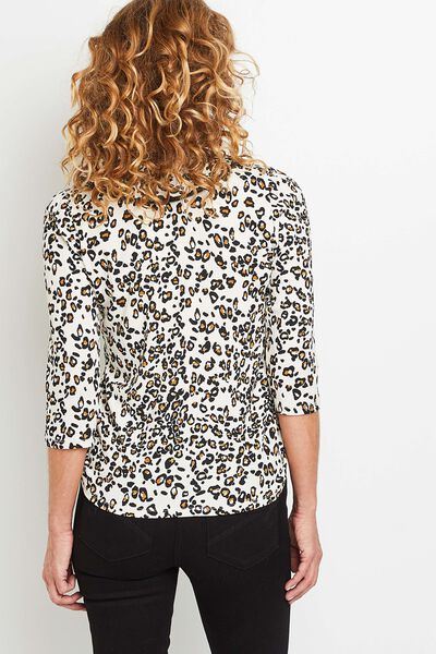 T-shirt col claudine imprimé femme