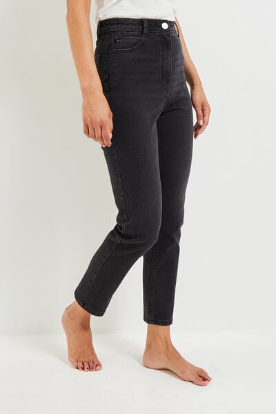 Jeans mum taille haute