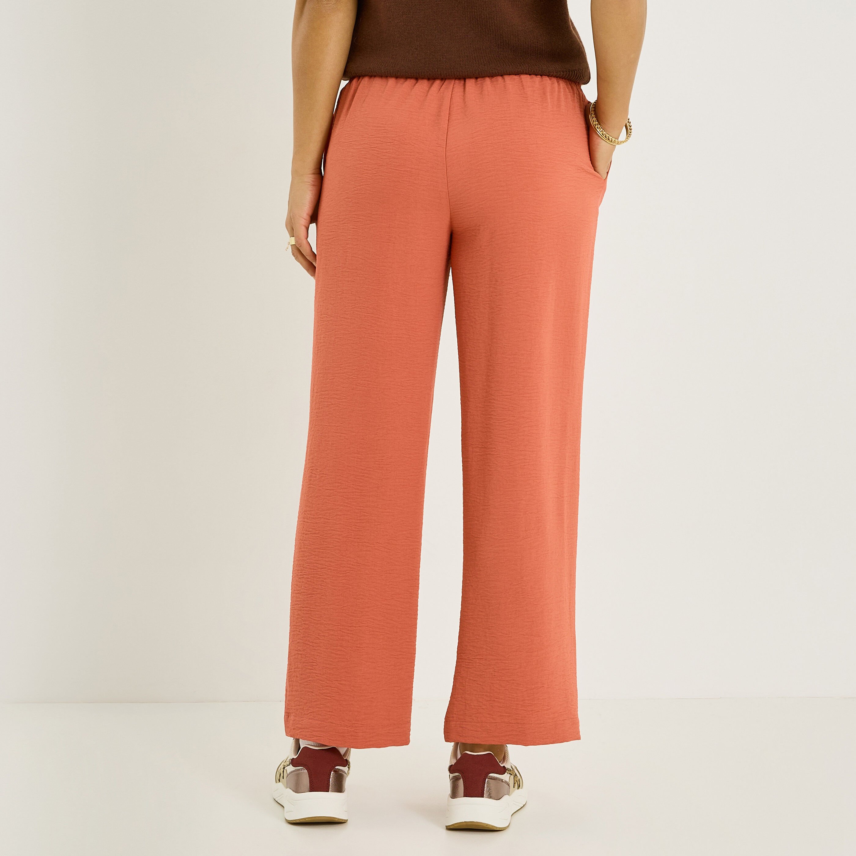 Pantalon fluide taille &eacute;lastiqu&eacute;e femme