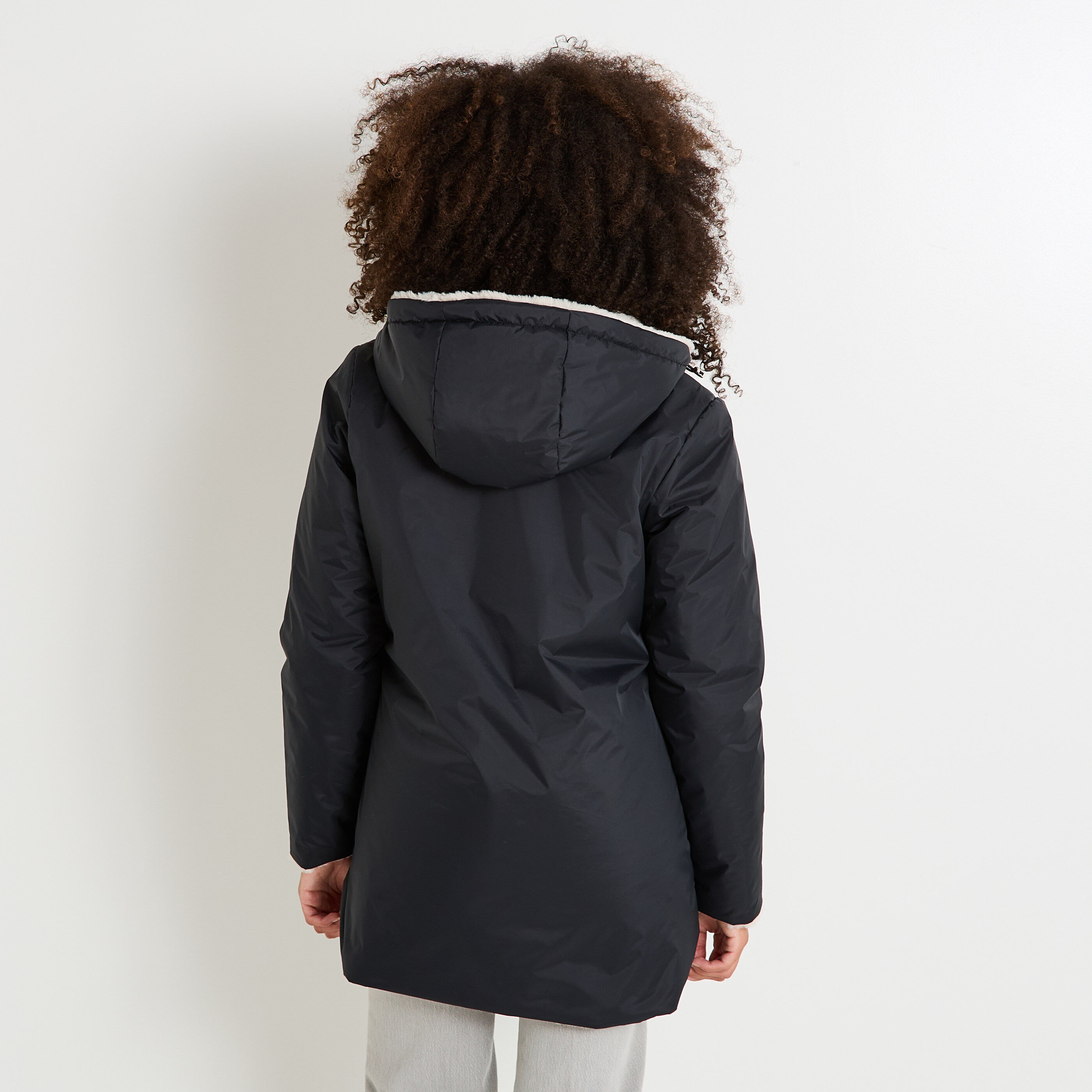 Parka mi-longue r&eacute;versible femme