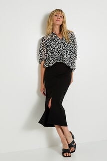 Jupe crayon longue fendue femme