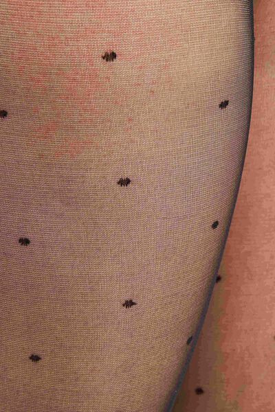 Collant noir plumetis femme