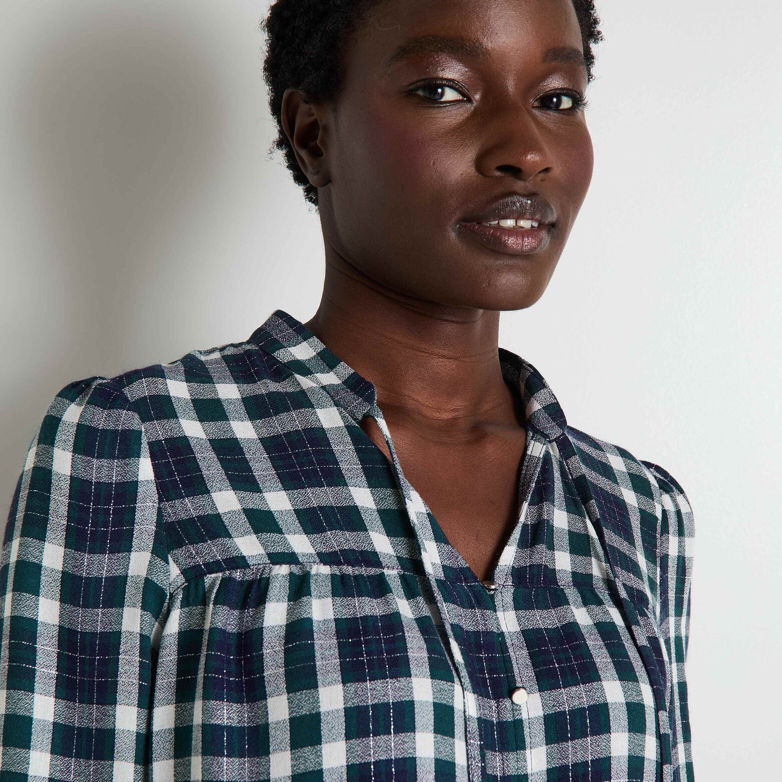 Blouse col V femme