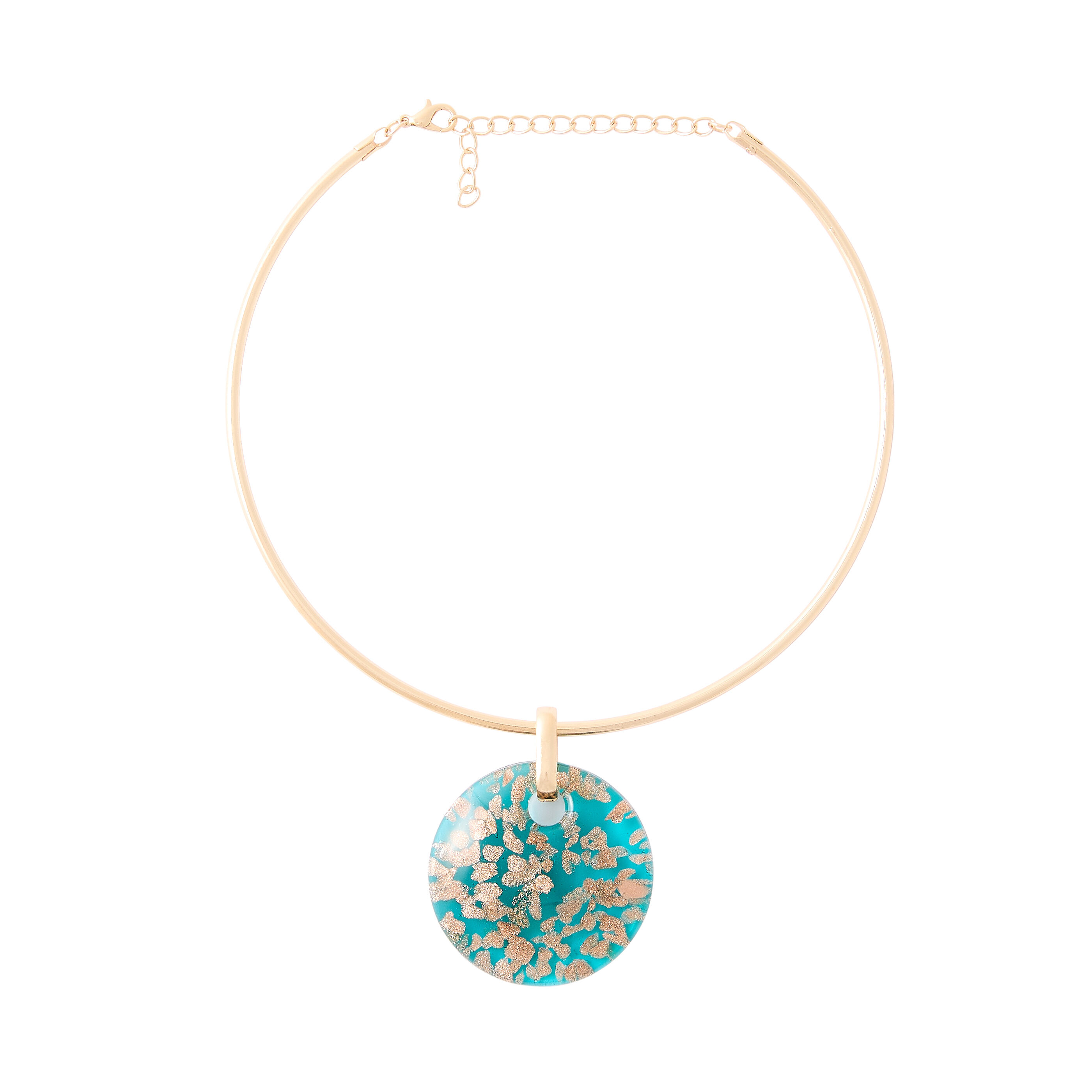 Collier torque pendentif disque