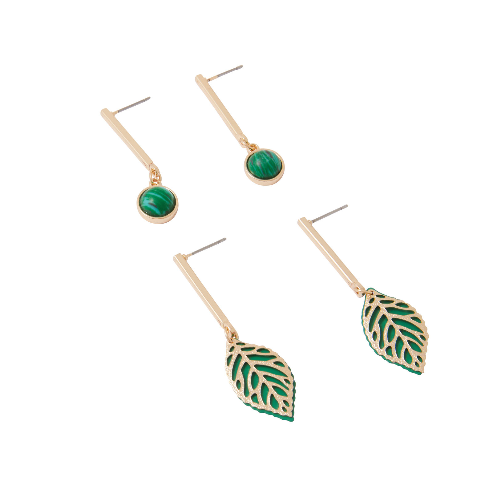 Set de 2 boucles d'oreilles pendantes