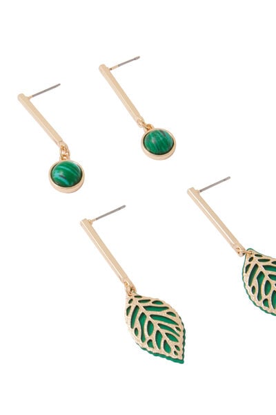 Set de 2 boucles d'oreilles pendantes