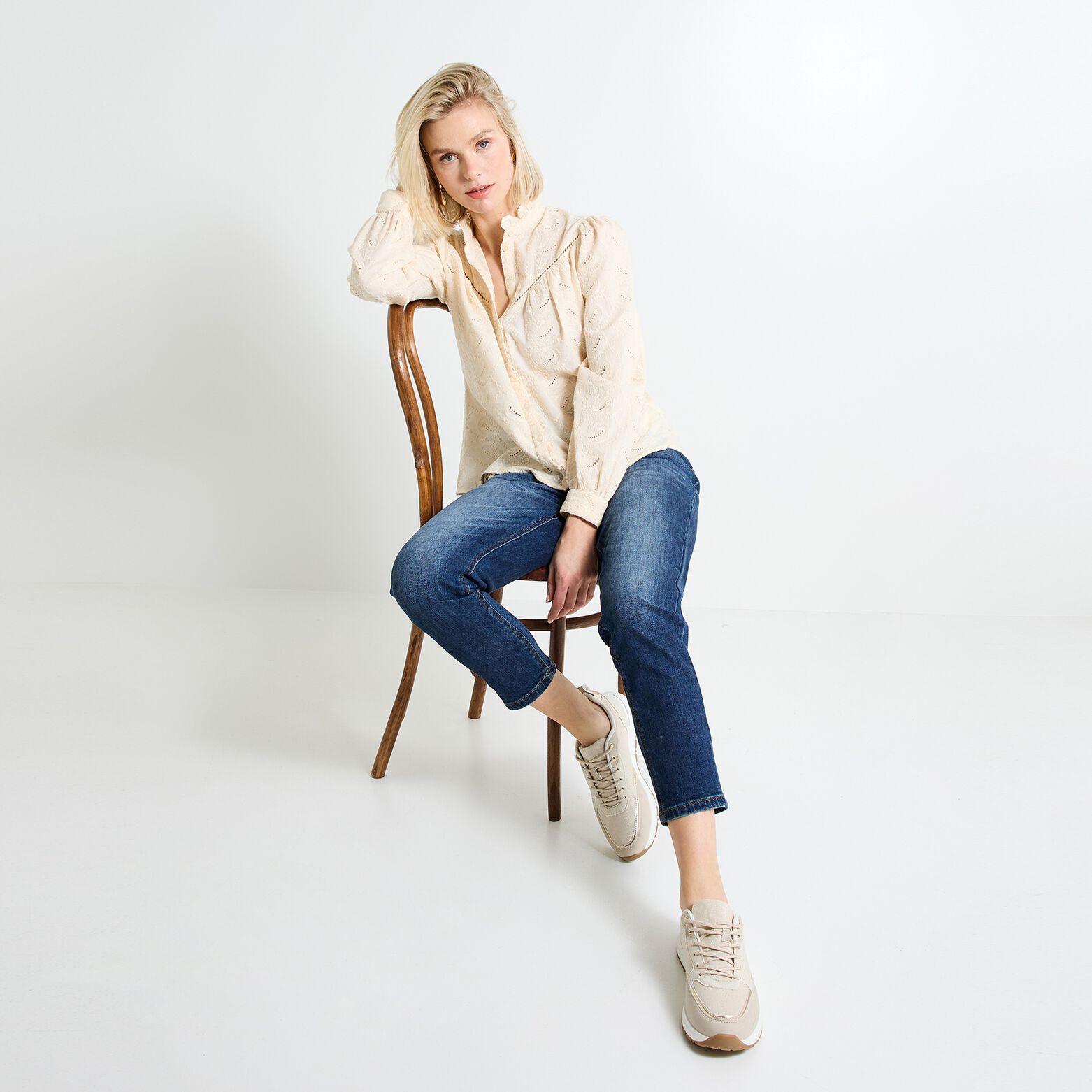 Chemisier col montant femme