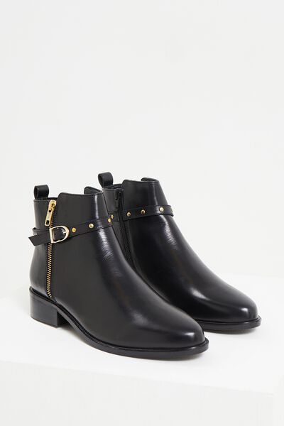 Bottines en cuir femme