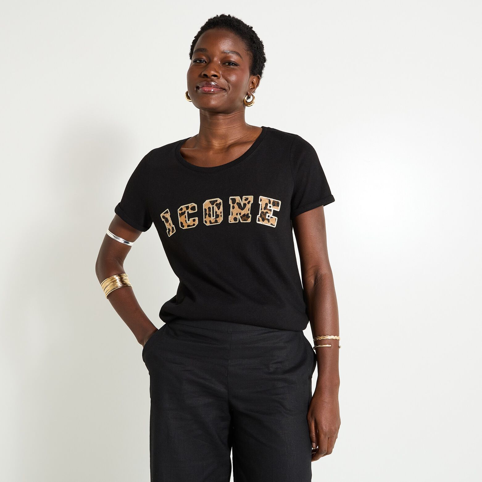 T-shirt col rond femme