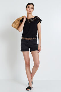 Tshirt détails crochet femme