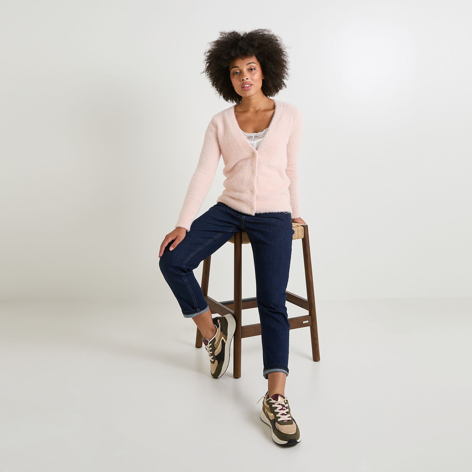 Gilet col V femme