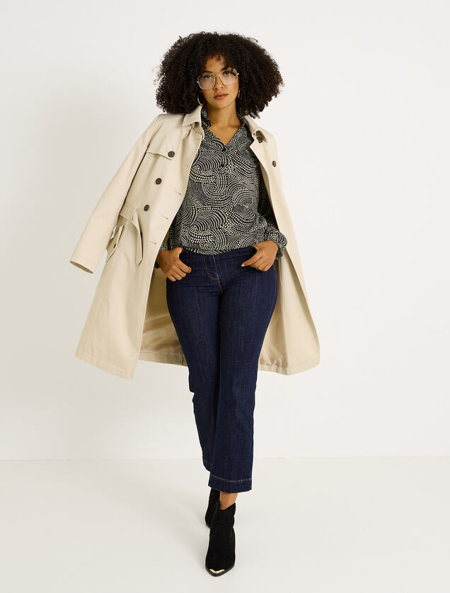 Blouse imprim&eacute; bicolore femme