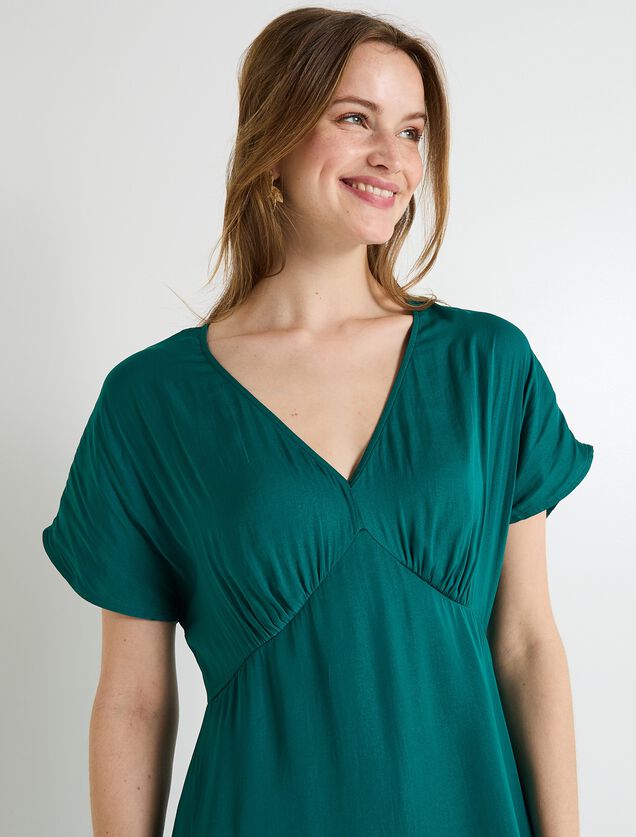 Robe longue satinée femme