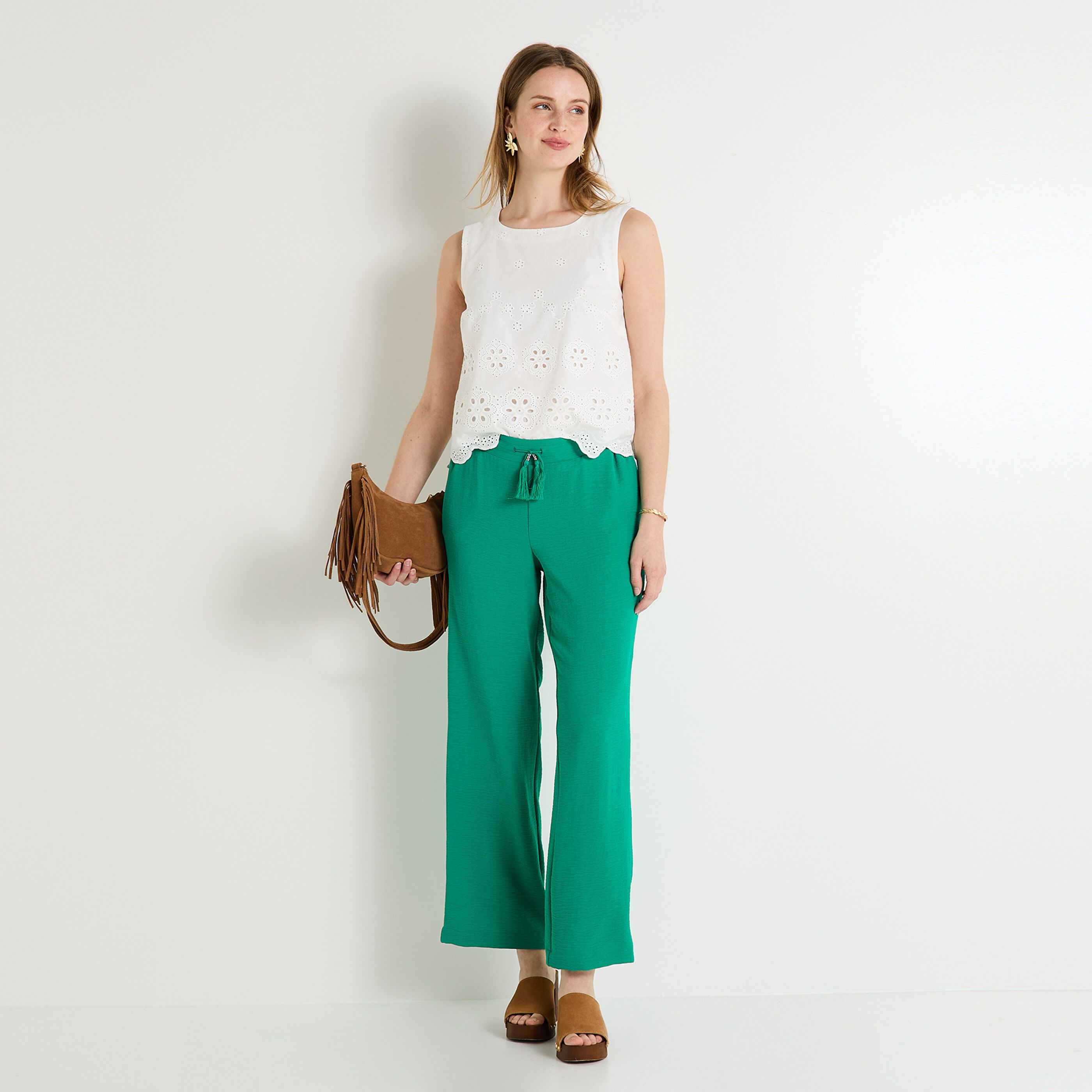 Pantalon tall large fluide femme