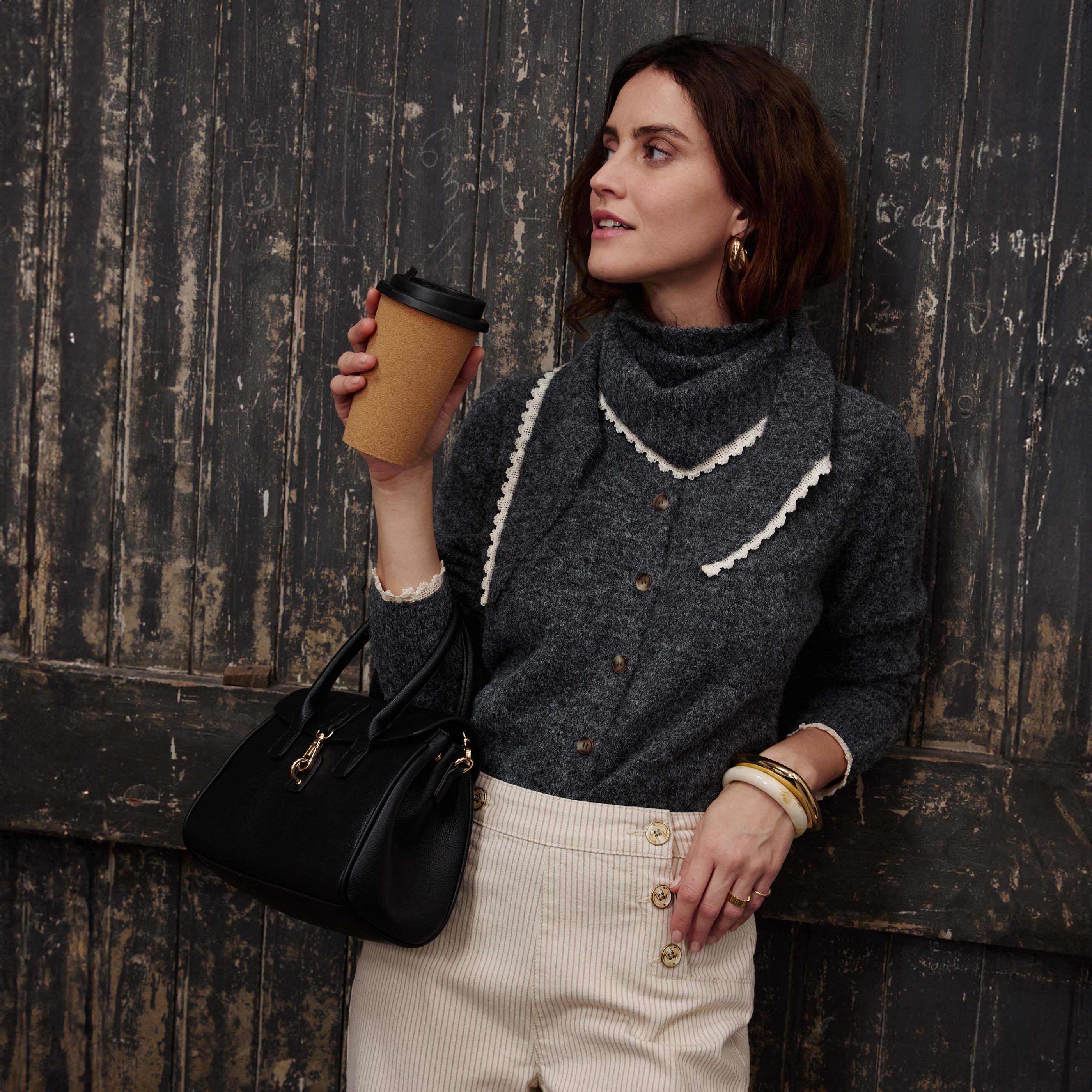 Gilet col rond femme.
