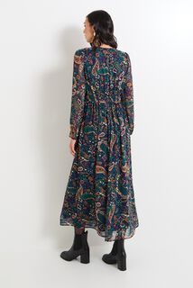 Robe longue col V femme