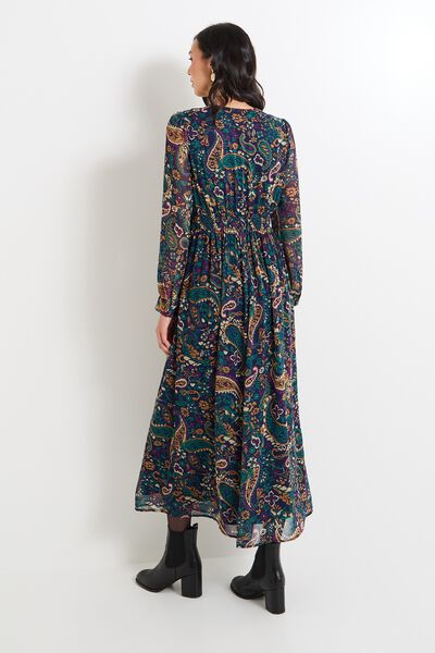 Robe longue col V femme