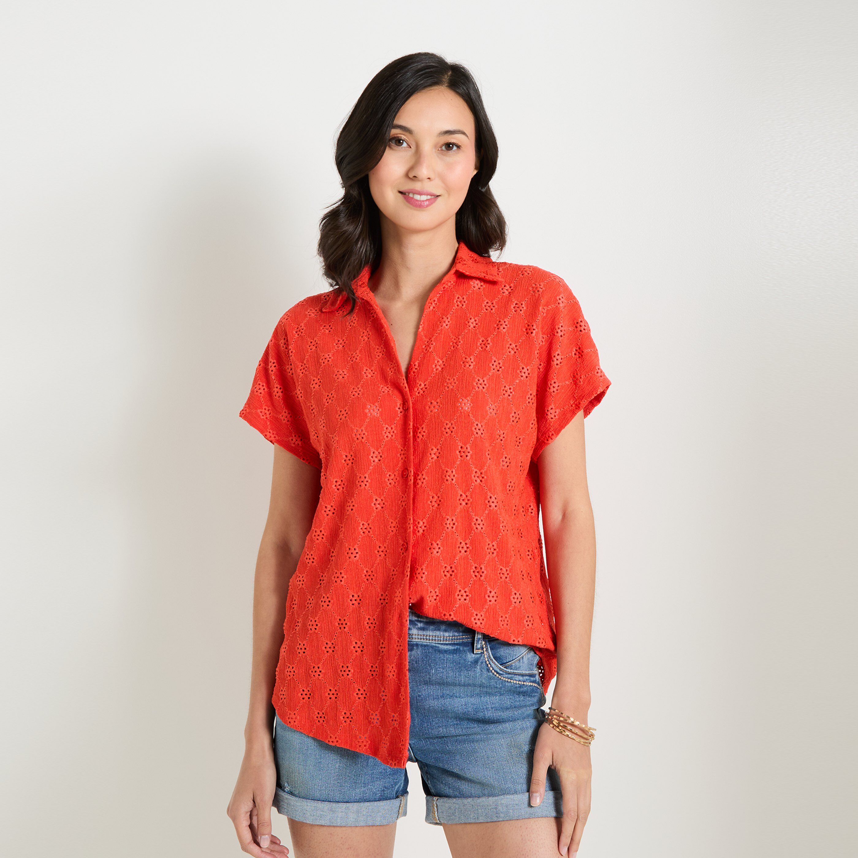 Chemise broderie femme