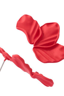 Boucles d'oreilles demi-fleur rouge