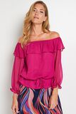 Blouse avec col bardot femme