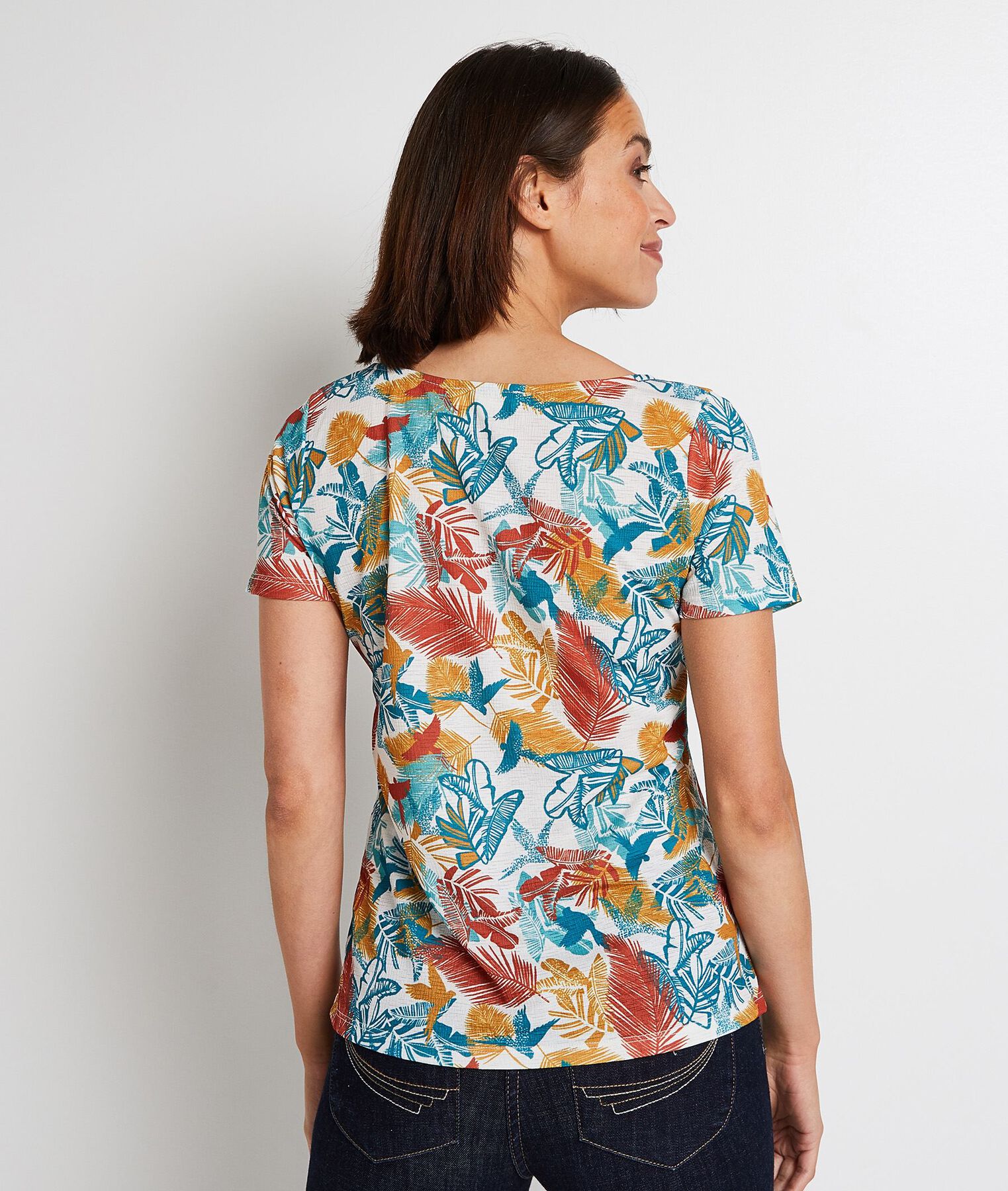 T-shirt imprimé fleuri femme