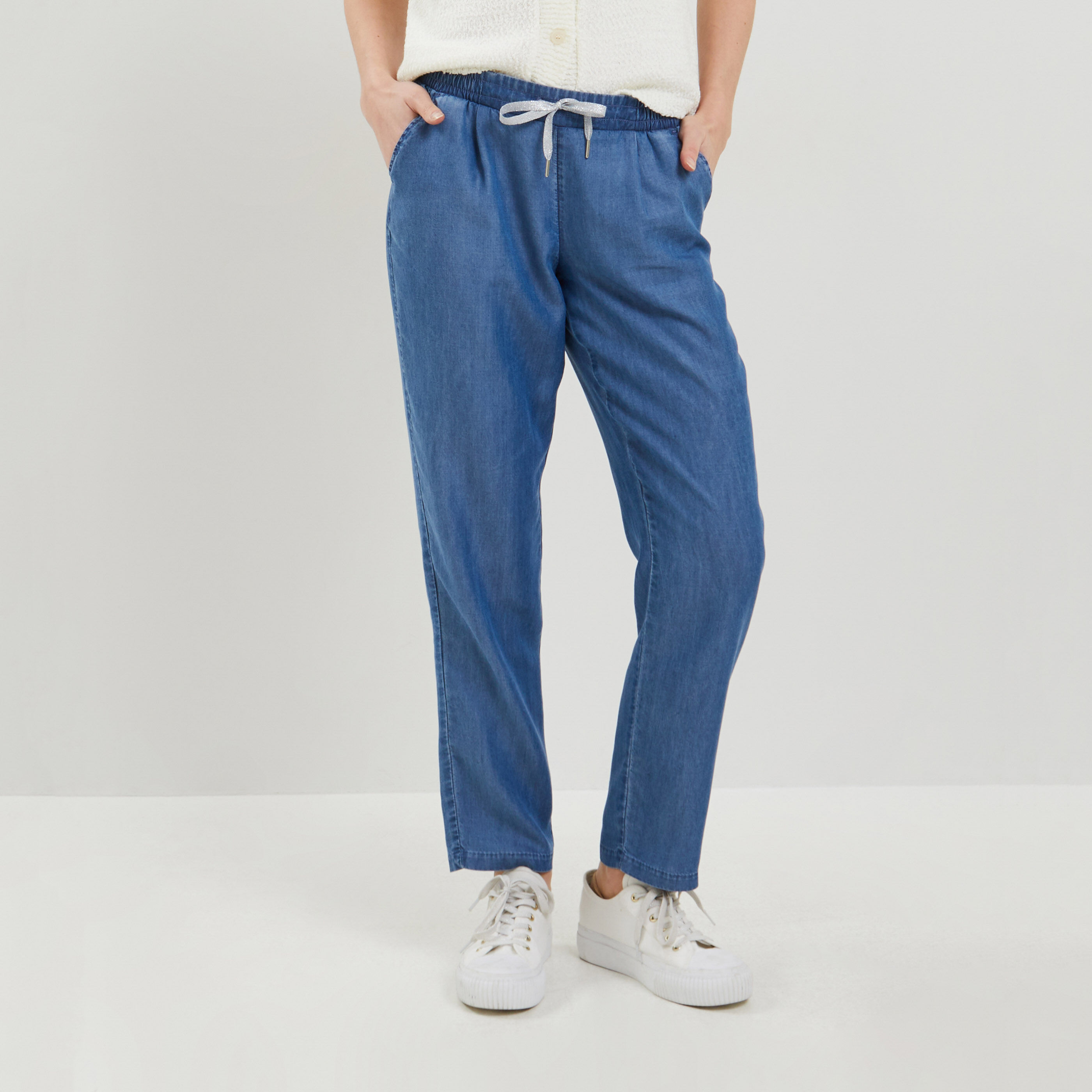 Pantalon fuilde Lyocell femme STONE Graindemalice
