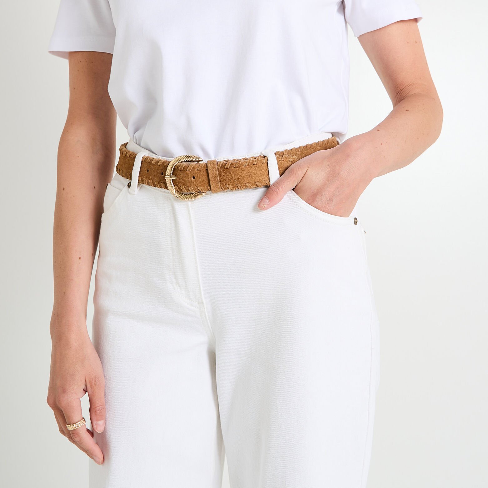 Ceinture bords tressés femme