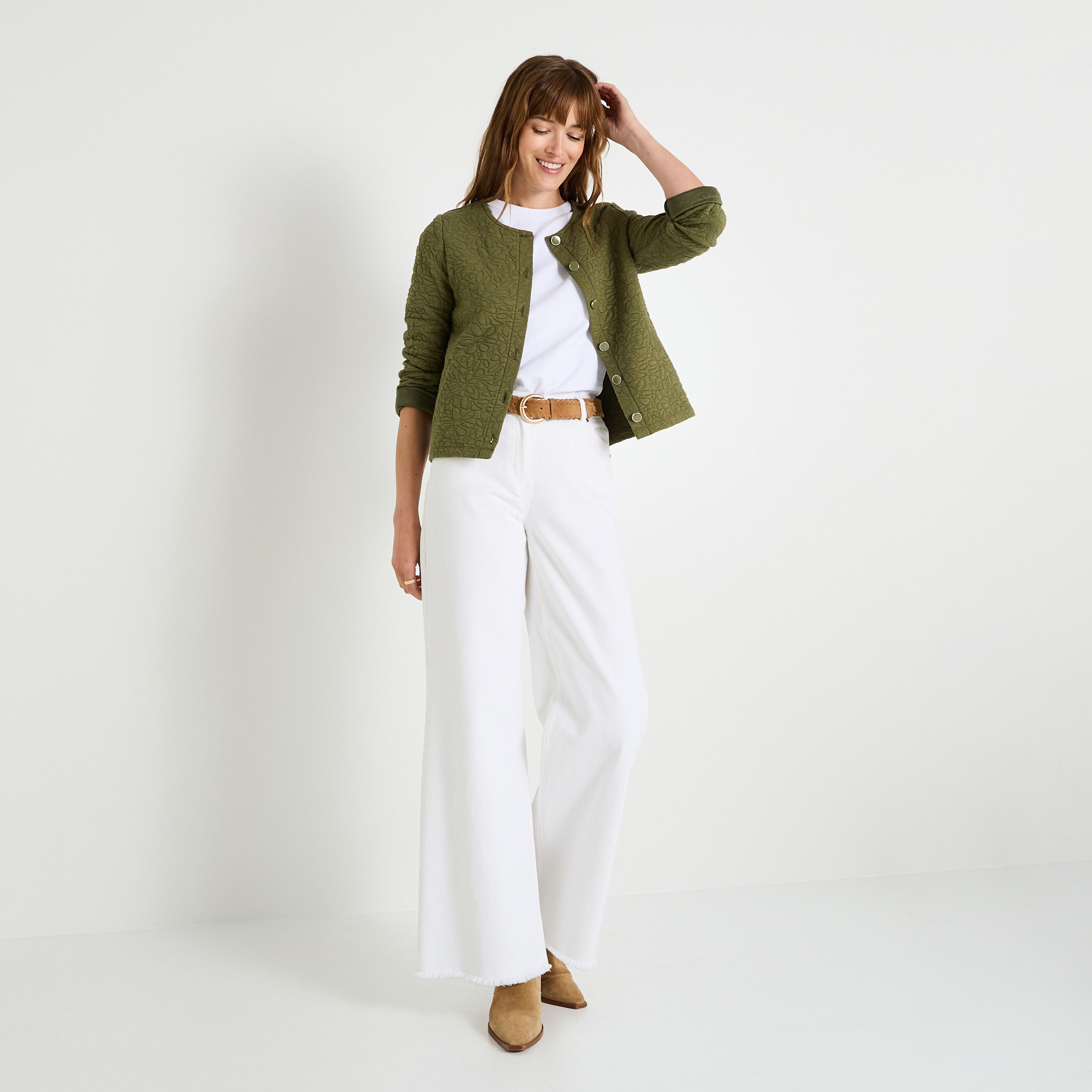 Veste matelass&eacute;e en maille femme