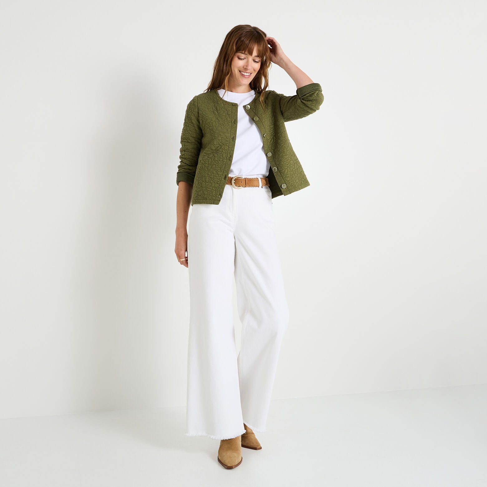 Veste matelassée en maille femme