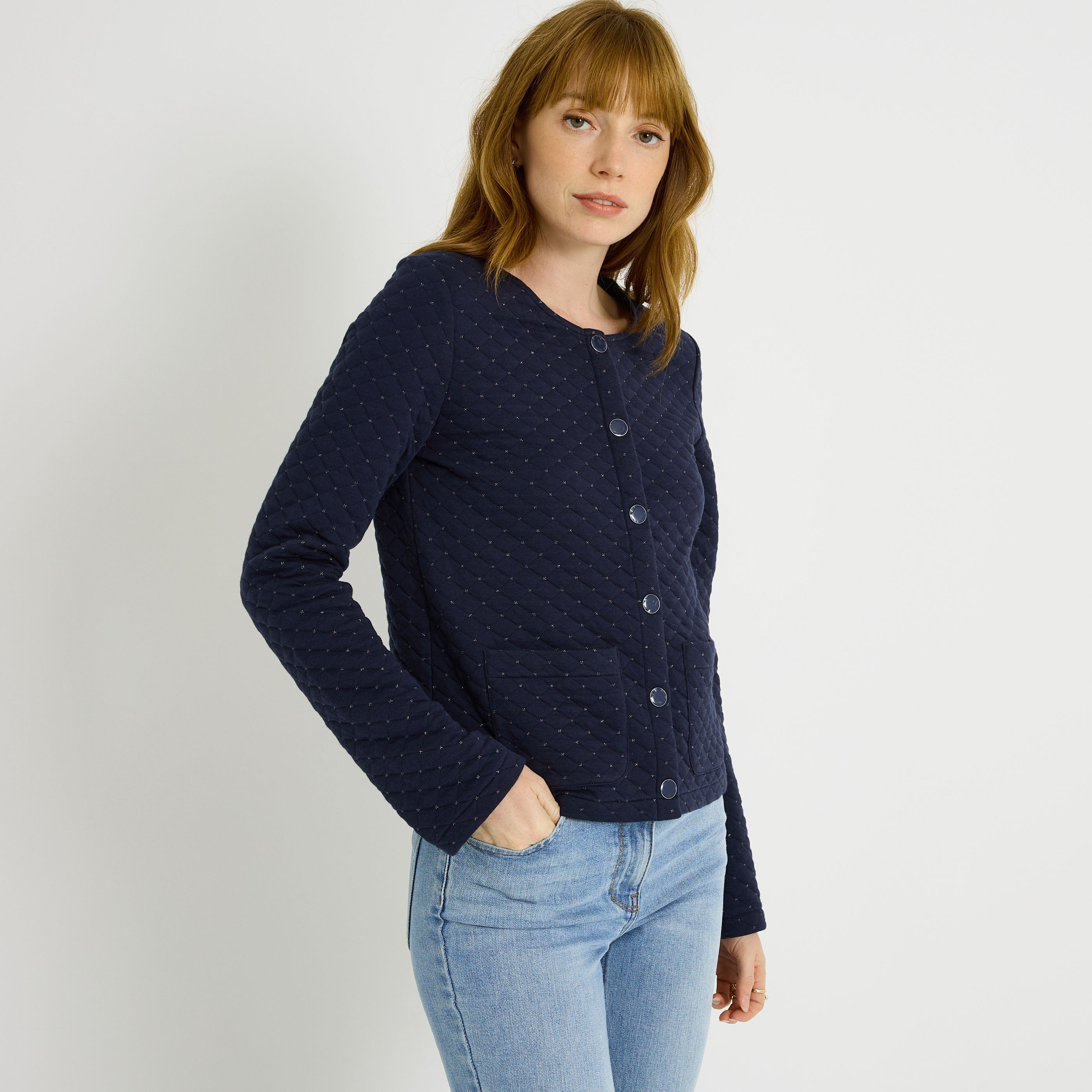 Veste en maille matelass&eacute;e femme 