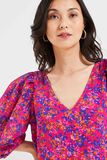 robe imprimée col V femme