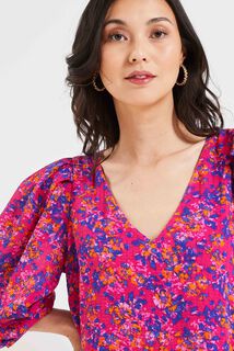 robe imprimée col V femme