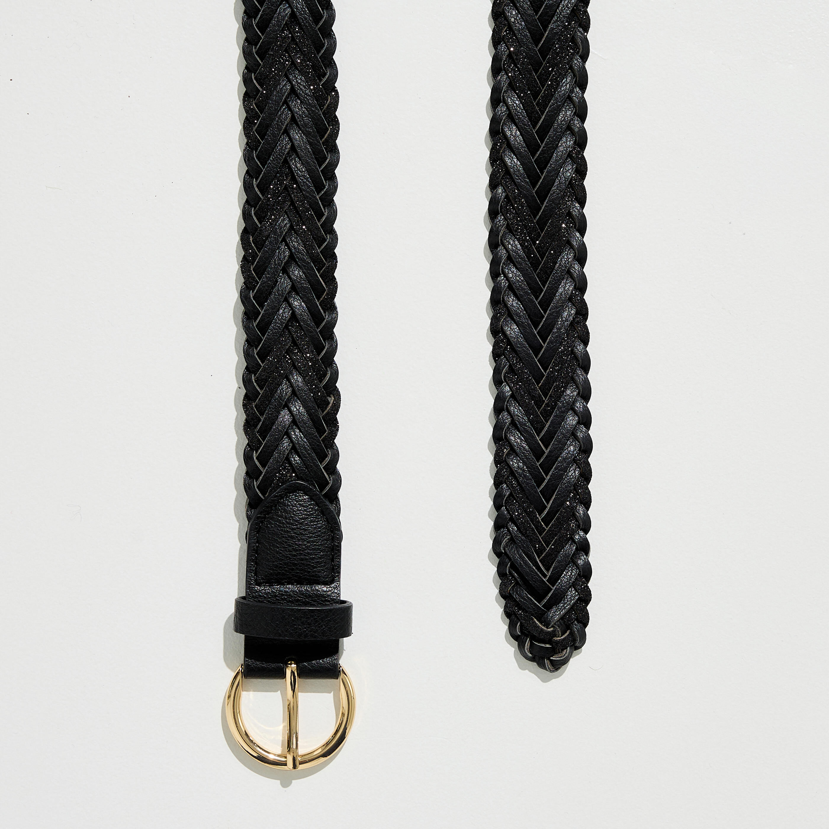 Ceinture tress&eacute;e brillante femme