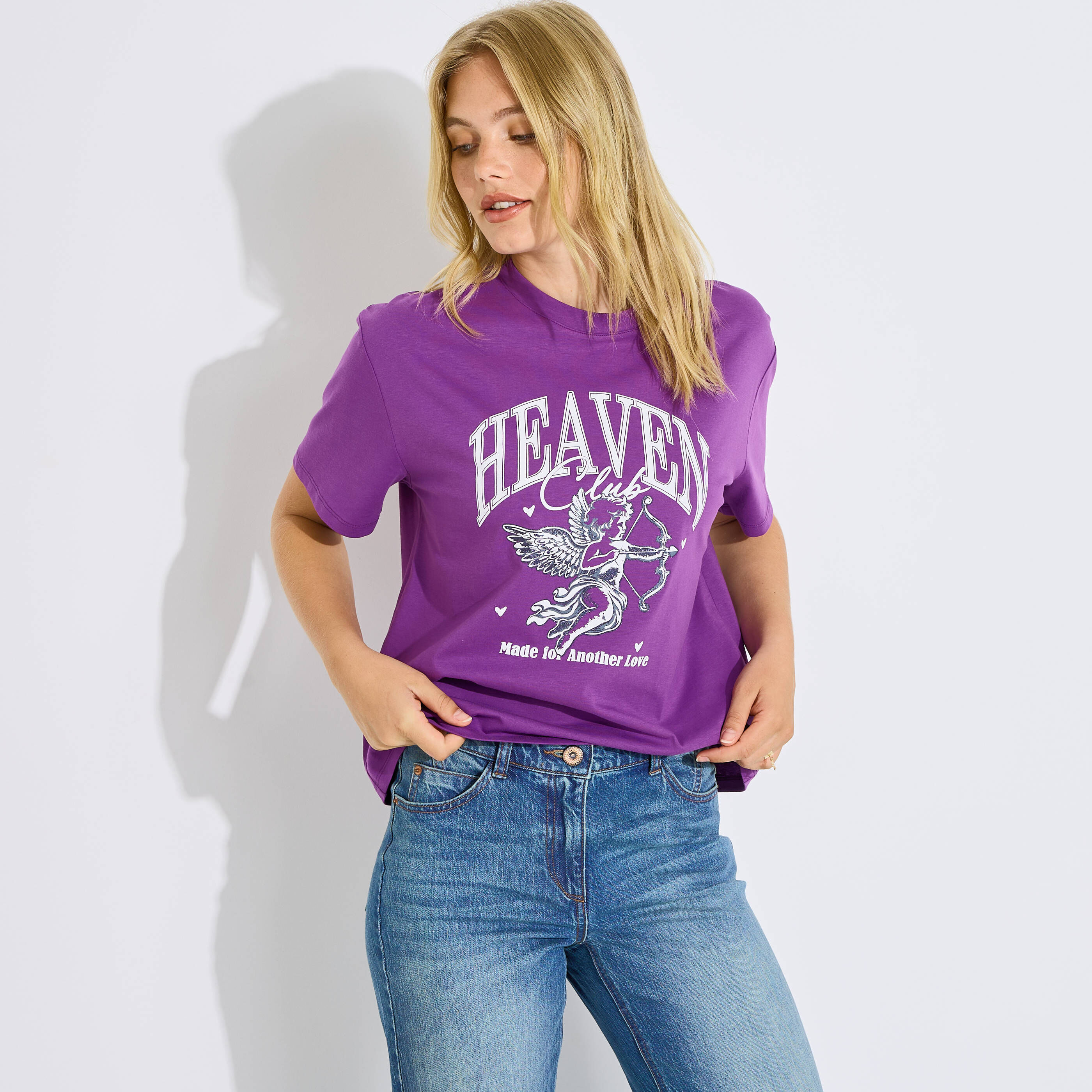 T-shirt manches courtes imprim&eacute; femme
