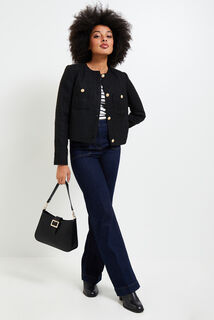 Veste en tweed boutonnée femme