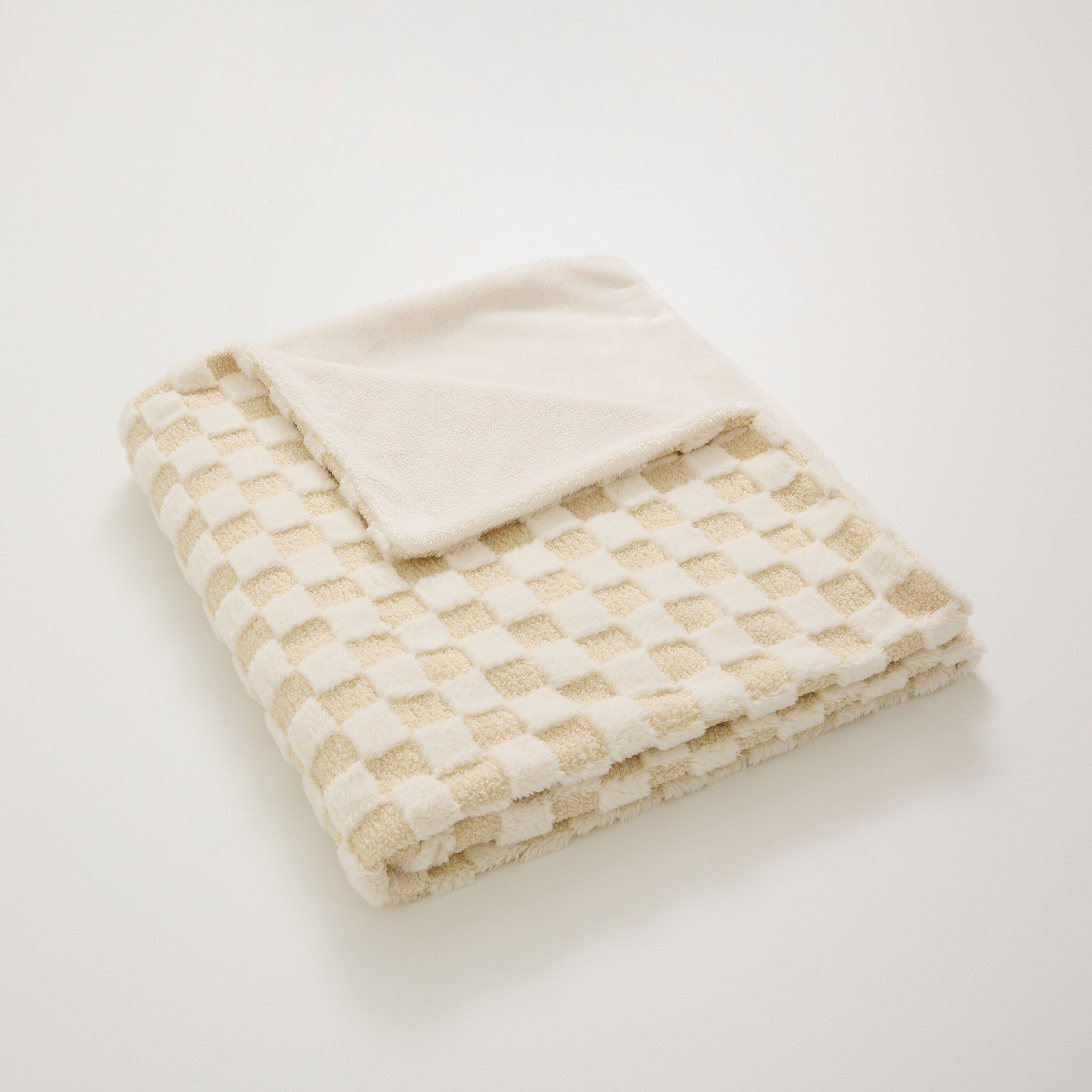 Plaid doux imprim&eacute; &agrave; carreaux femme