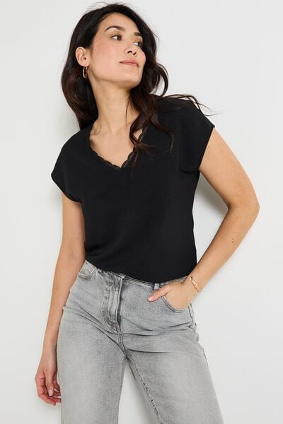 Blouse col V femme