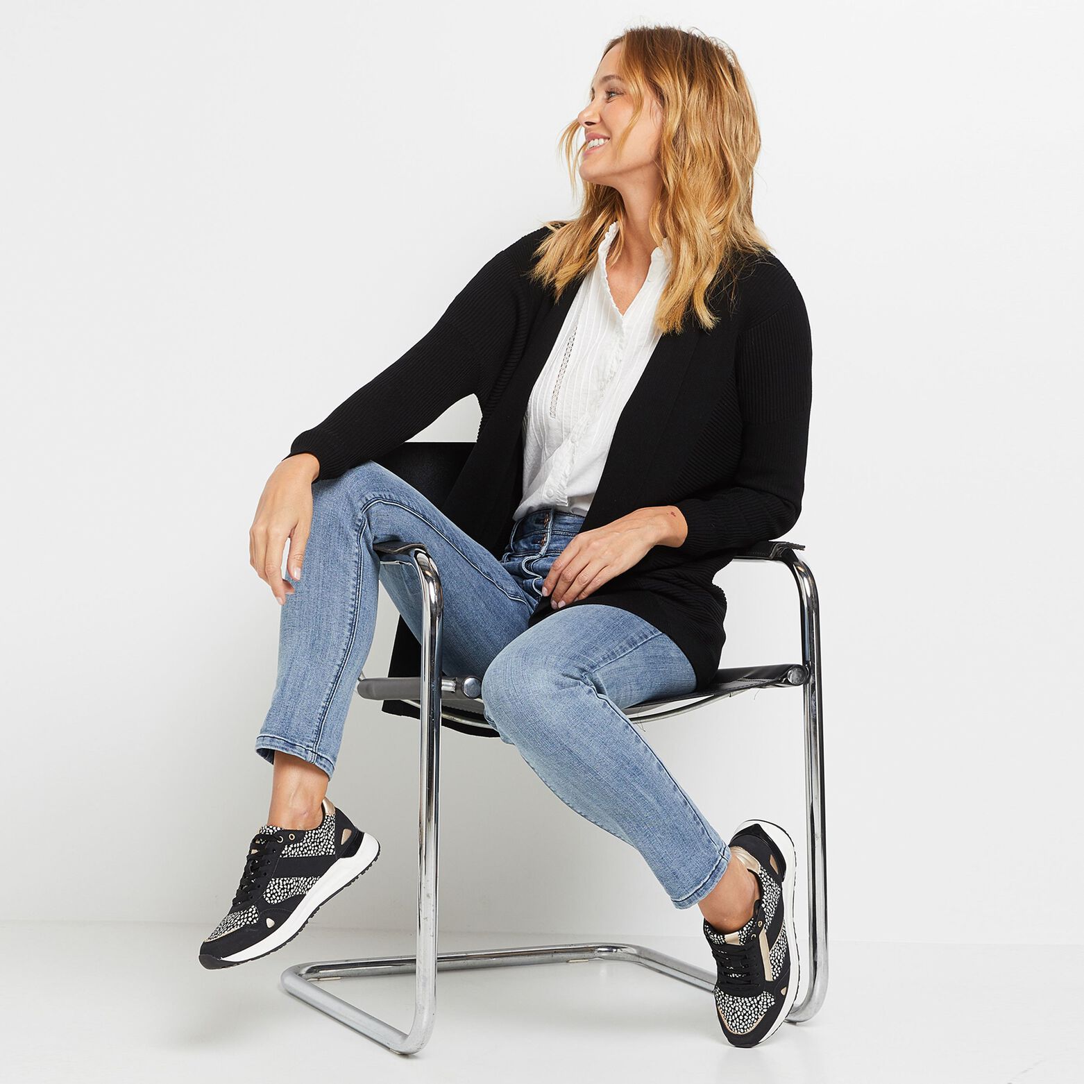 Gilet mi-long femme