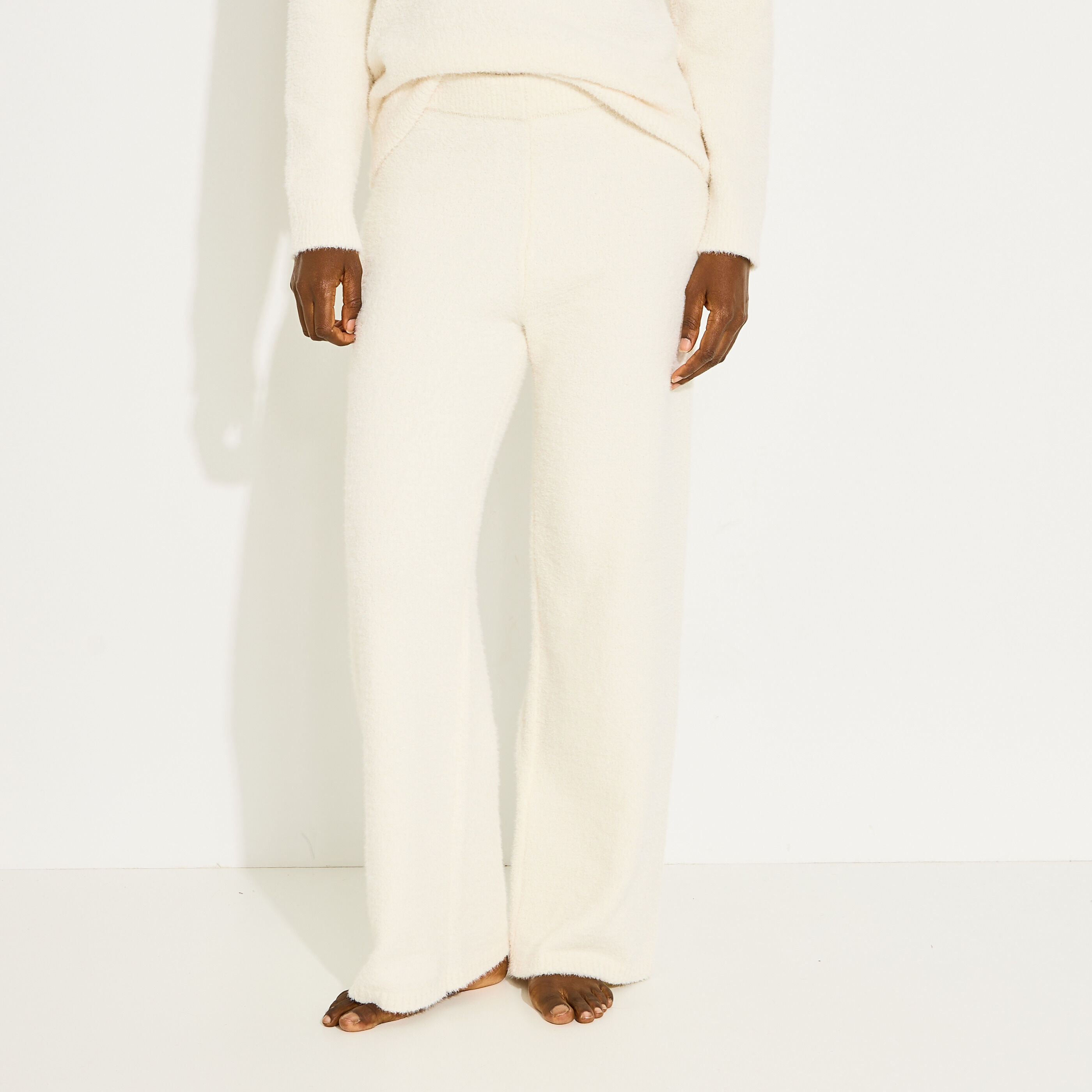 Pantalon doux et fluffy large femme