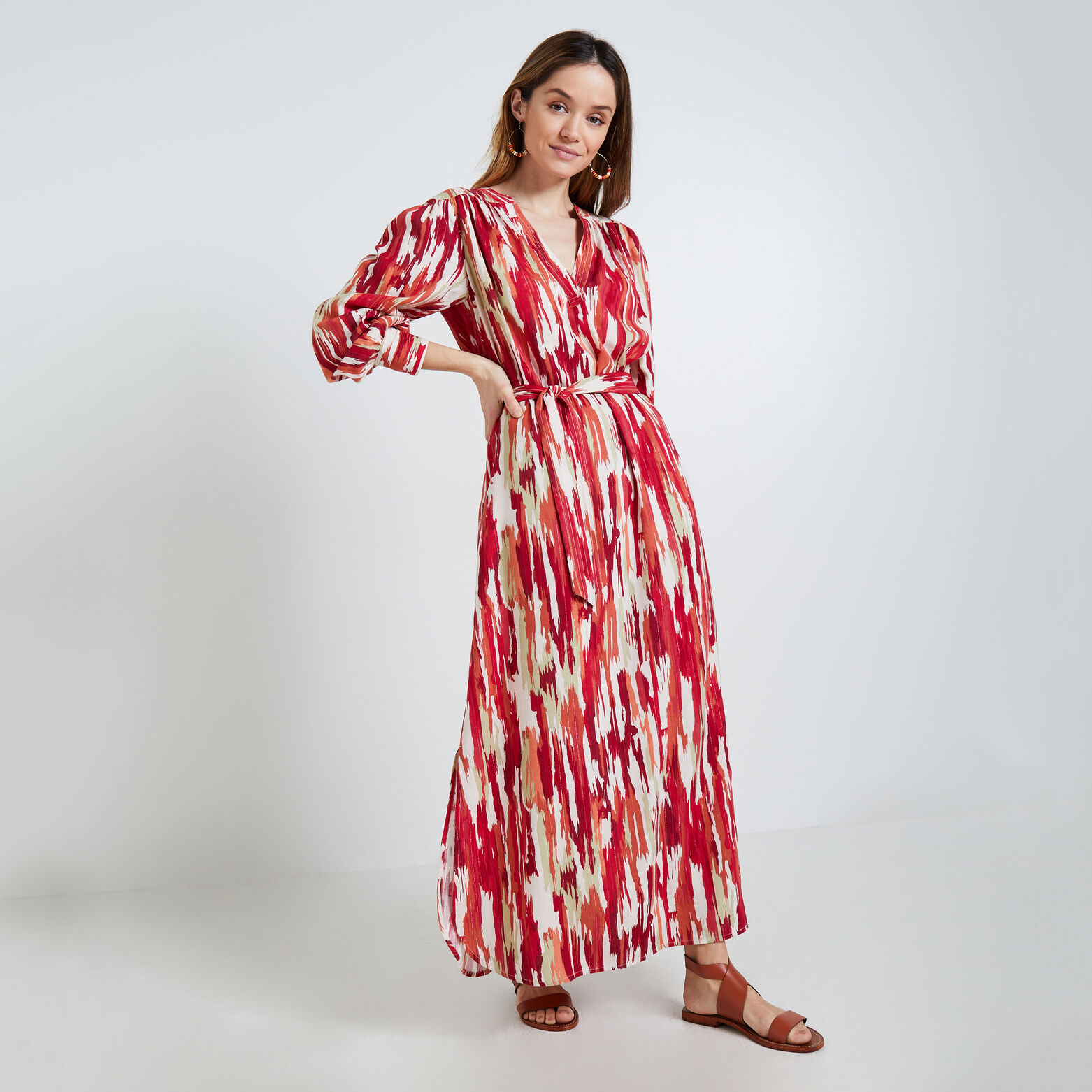 Robe longue imprimée femme