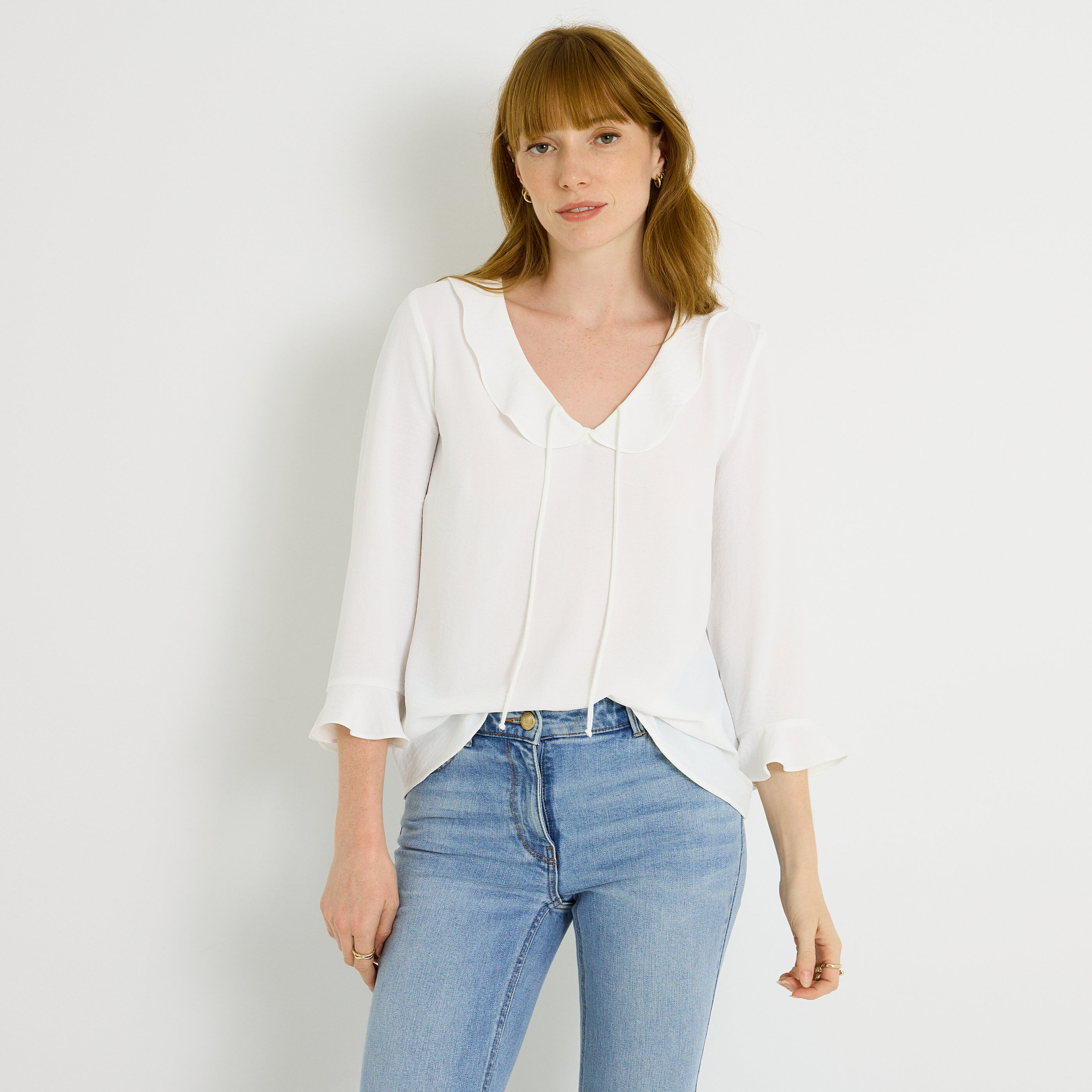 Blouse &agrave; volants femme