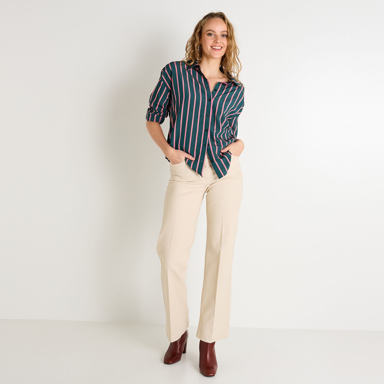 Chemise à rayures femme