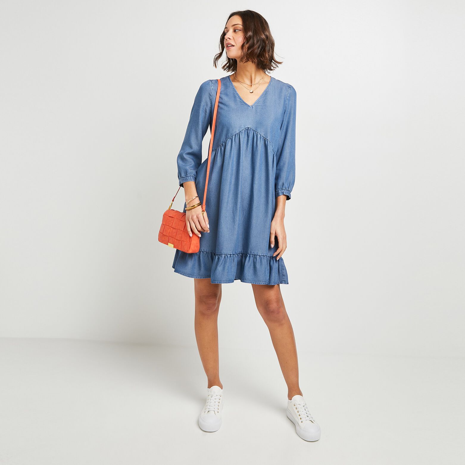 Robe volantée femme