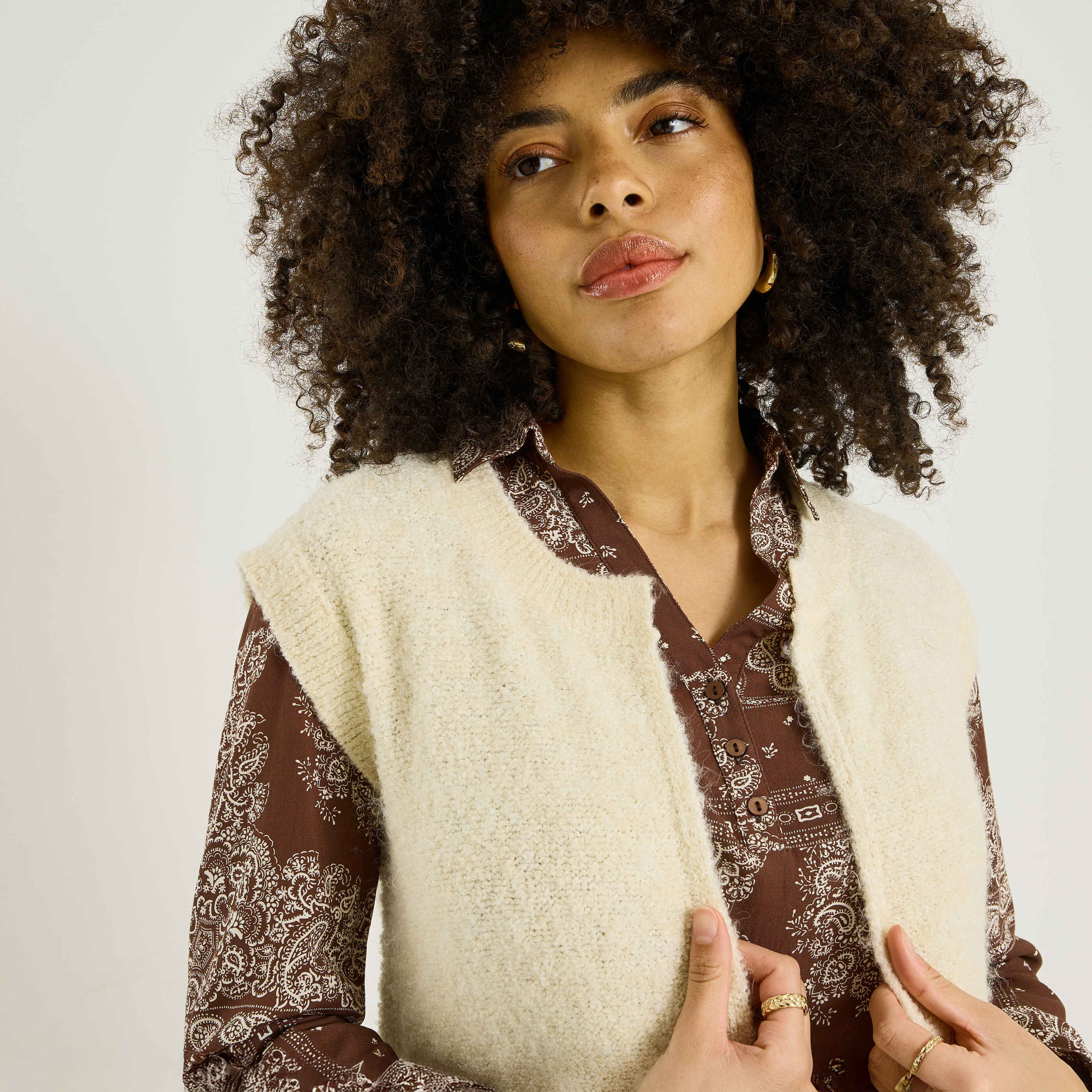 Gilet long sans manches femme