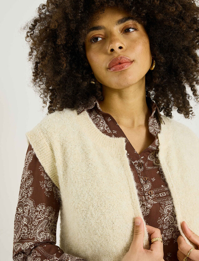 Gilet long sans manches femme