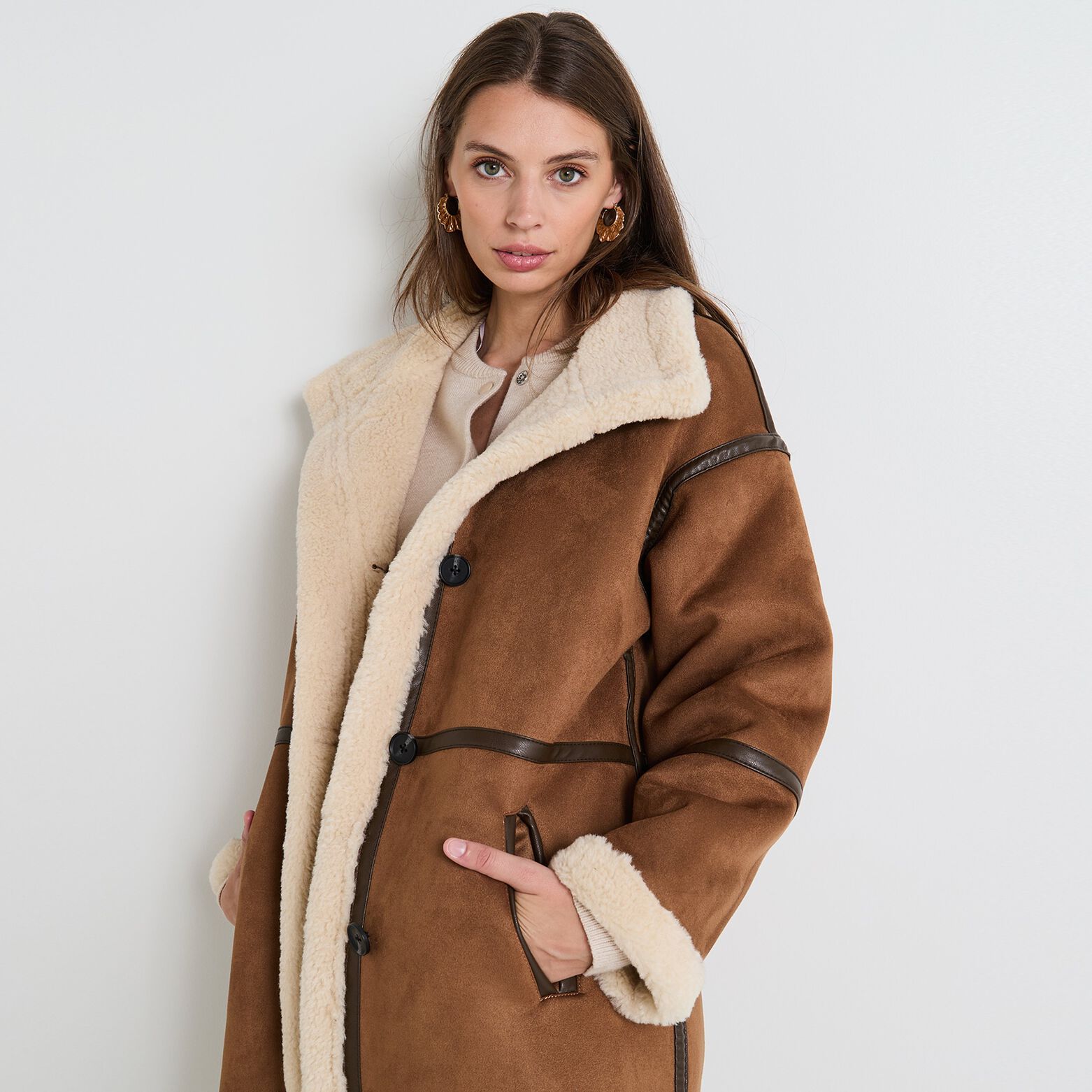 Manteau col montant femme